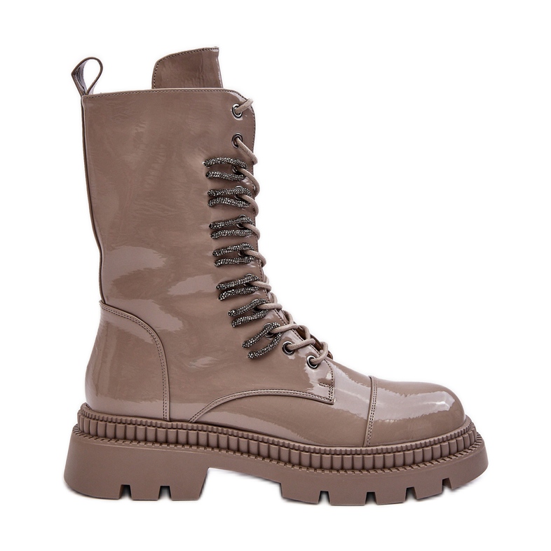 Bottines Worker À Lacets Femme Beige Foncé S.Barski MR870-72 Bottines Worker À Lacets Femme Beige Foncé S.Barski MR870-72