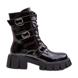 Bottes de Travail Femme Vernis Noir S.Barski MR870-61