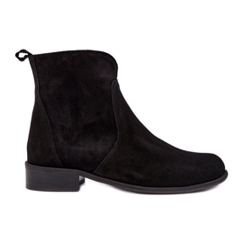 Bottes femme en daim avec fermeture éclair noir Nicole 2829 le noir