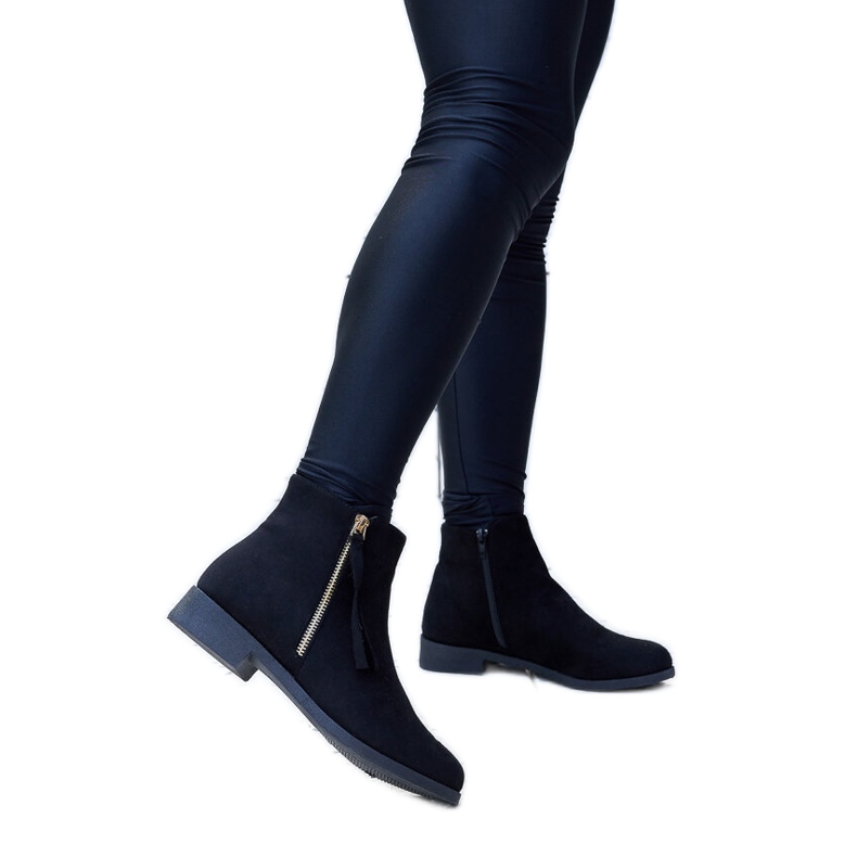 Bottes isolées noires en éco-daim par Paien le noir
