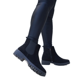 Bottines Sabre isolées en éco-daim noires le noir