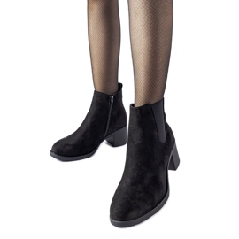 Bottines noires en éco-daim Pacific le noir