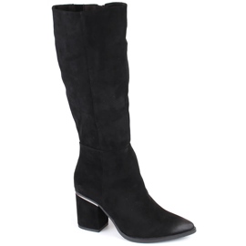 Santiags isolées femme en daim, noir Potocki SZ12247 le noir