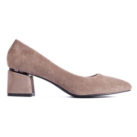 Escarpins à talons bas en daim Shelovet beiges