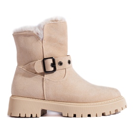 Bottines de neige beiges avec boucle Vinceza