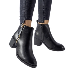 Bottines à talons bas classiques Ivano noires