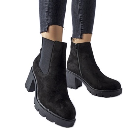 Bottines noires à talon épais de Tobiassen