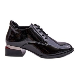 Vinceza Chaussures en cuir verni pour femmes, noir Banosa