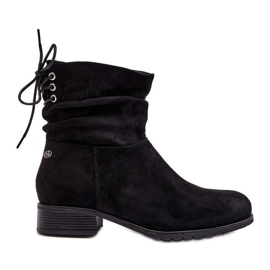 PE1 Bottines Plates En Daim Pour Femme Noir Keresa