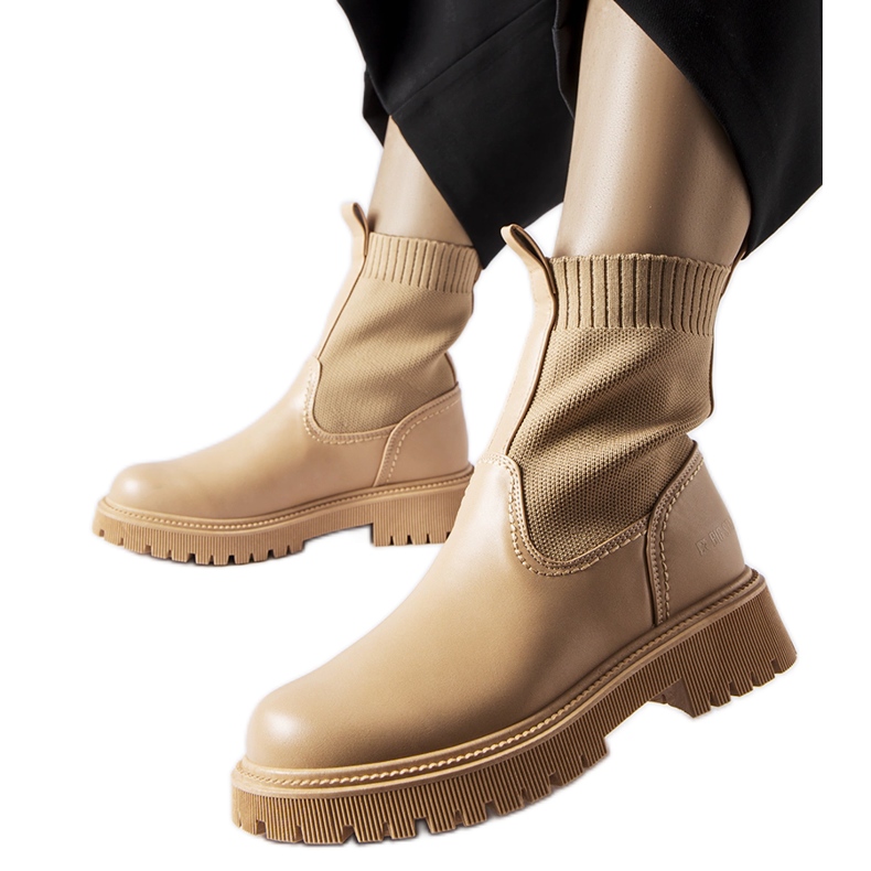Bottines en éco-daim beige Big Star MM274542