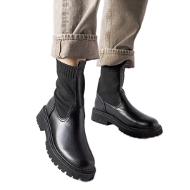 Bottines à enfiler noires Big Star MM274543