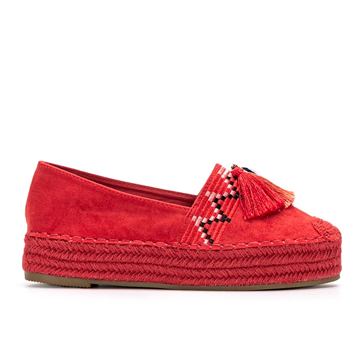 Coura Espadrilles rouges sur la plateforme Pisquid