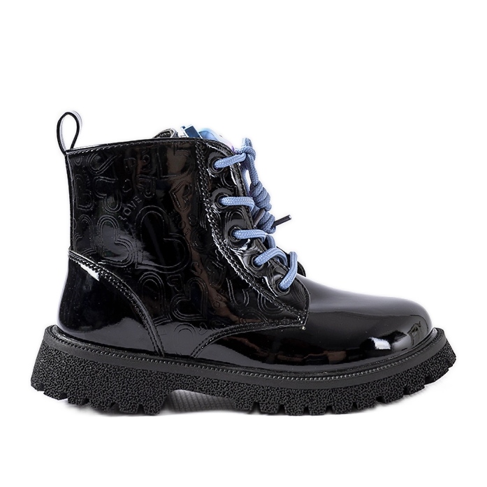 Inna Bottines vernies noires avec ours en peluche Orso le noir