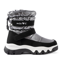 Miss Boots de neige fille Staturano noires et grises