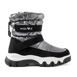 Miss Boots de neige fille Staturano noires et grises le noir