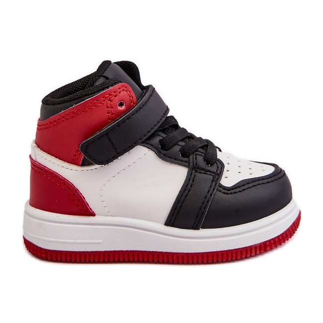 Chaussures de sport hautes pour enfants blanches et rouges Teredite