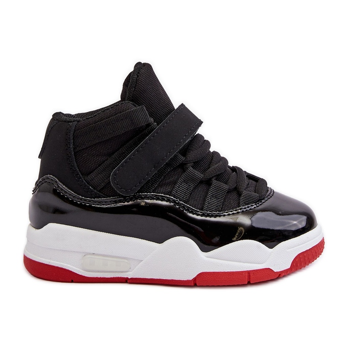 Chaussures de sport à lacets pour enfants noires et rouges Darina le noir