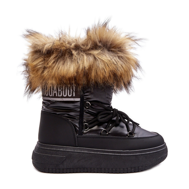 PE1 Bottes De Neige Femme Avec Fourrure Sur Plateforme Noir Nabilla le noir