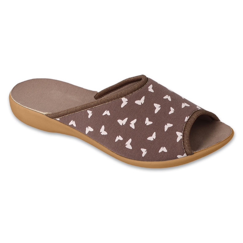 Befado chaussons femme avec papillons, pu 254D152, marron brun Befado chaussons femme avec papillons, pu 254D152, marron brun