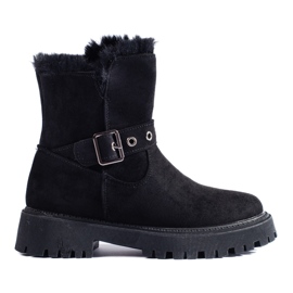 Boots de neige noires avec boucle Vinceza