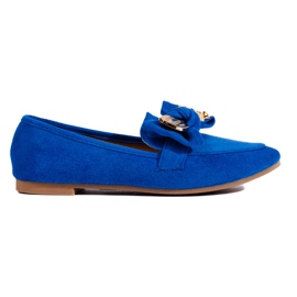 Mocassins femme Shelovet en daim bleu Mocassins femme Shelovet en daim bleu