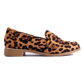 Mocassins femme Shelovet en daim léopard beige