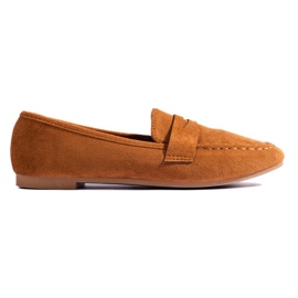 Lords confortables en daim Shelovet camel pour femme brun