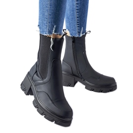 Bottines noires à semelle massive Mafalda le noir