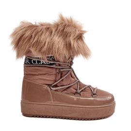 PS1 Bottines De Neige À Lacets Pour Femme Beige Foncé Santero PS1 Bottines De Neige À Lacets Pour Femme Beige Foncé Santero