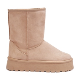 PS1 Bottes de neige isolées en fourrure Abrams beiges pour femmes