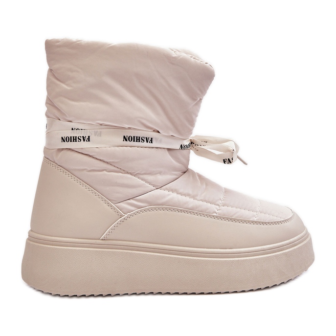 PS1 Bottes de neige avec laçage décoratif pour femme, beige clair Siracna