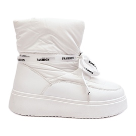 PS1 Bottes de neige avec laçage décoratif pour femme, blanc Siracna