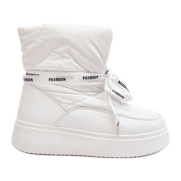 PS1 Bottes de neige avec laçage décoratif pour femme, blanc Siracna blanche