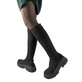 Bottines chaussettes longues Ausonia noires