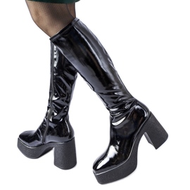 Inna Bottines à talons Fecteau vernies noires le noir