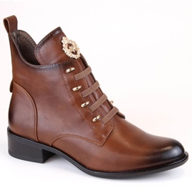 Bottines isolées à talons plats Jezzi W JEZ412C marron brun