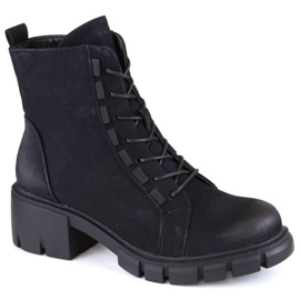 Bottines isolées à lacets et à fermeture éclair Jezzi W JEZ422A, noir le noir