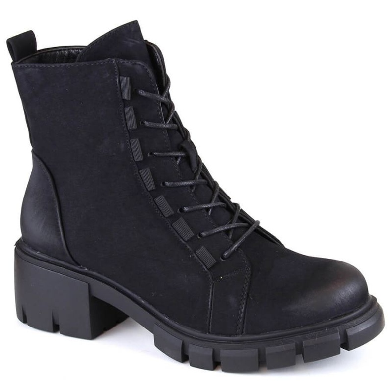 Bottines isolées à lacets et à fermeture éclair Jezzi W JEZ422A, noir le noir