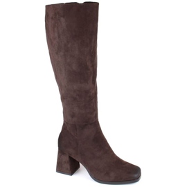 Potocki W WOL192B bottes à talons hauts en daim isolées, marron brun
