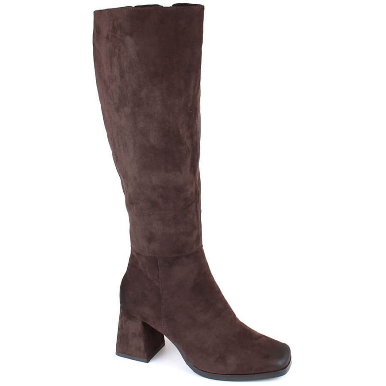 Potocki W WOL192B bottes à talons hauts en daim isolées, marron brun