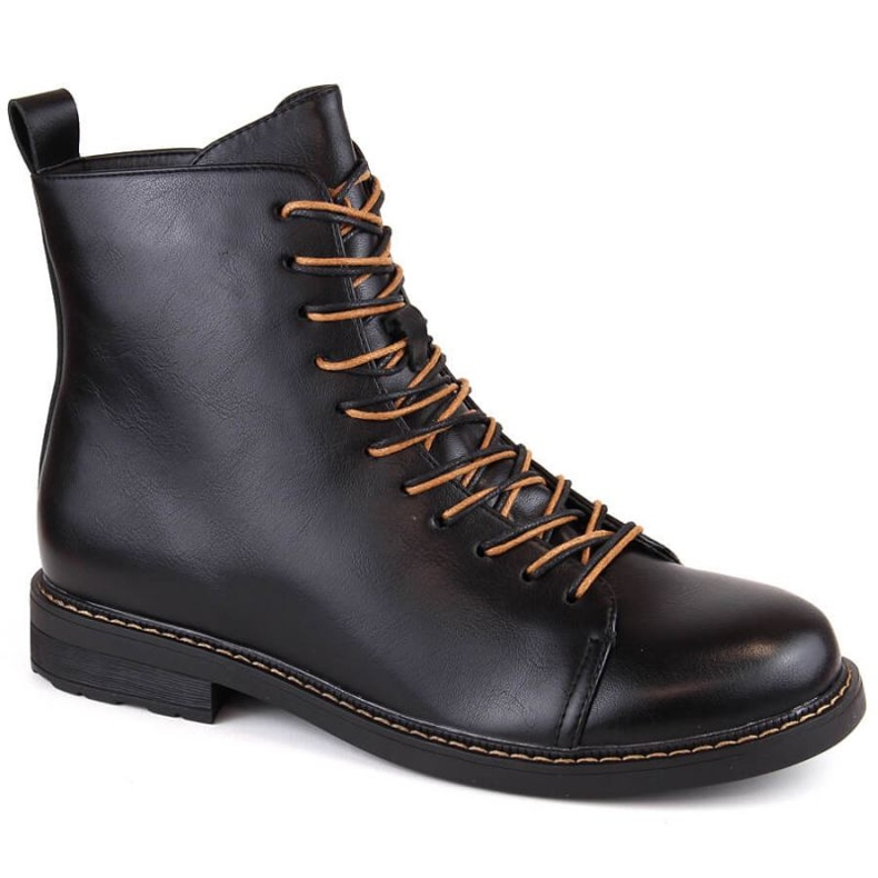 Bottines isolées à lacets et à fermeture éclair Vinceza W JAN257, noir le noir