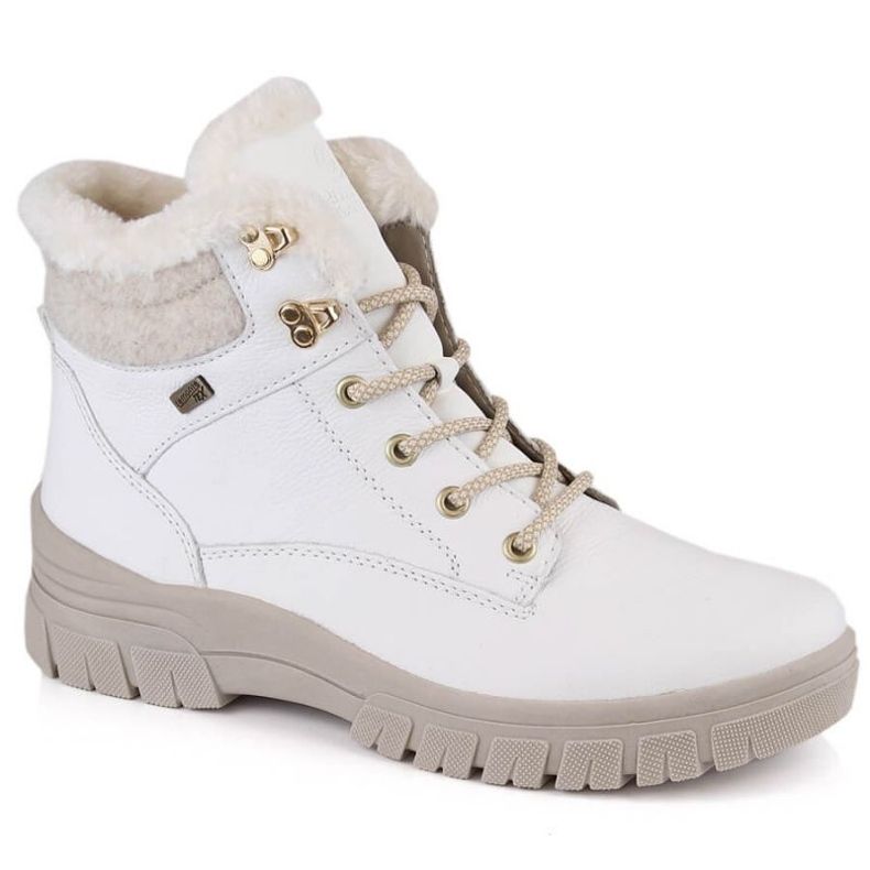Rieker Bottes imperméables en cuir isolées avec de la laine Remonte W RKR628 blanc blanche