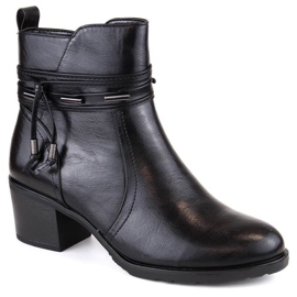 Bottines isolées à talons hauts avec décoration Jezzi W JEZ415A, noir le noir