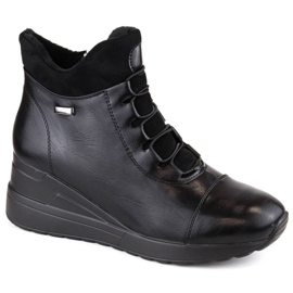 Jezzi W JEZ418 bottines compensées isolées, noir le noir