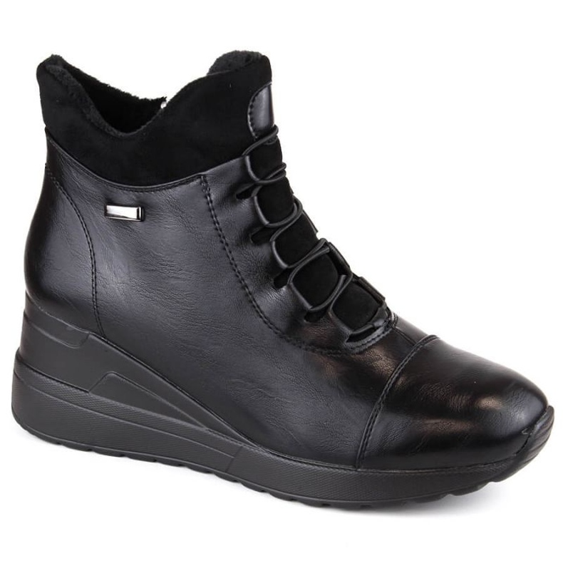 Jezzi W JEZ418 bottines compensées isolées, noir le noir