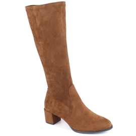 Sergio Leone W SK228C bottes à talons hauts isolées camel brun