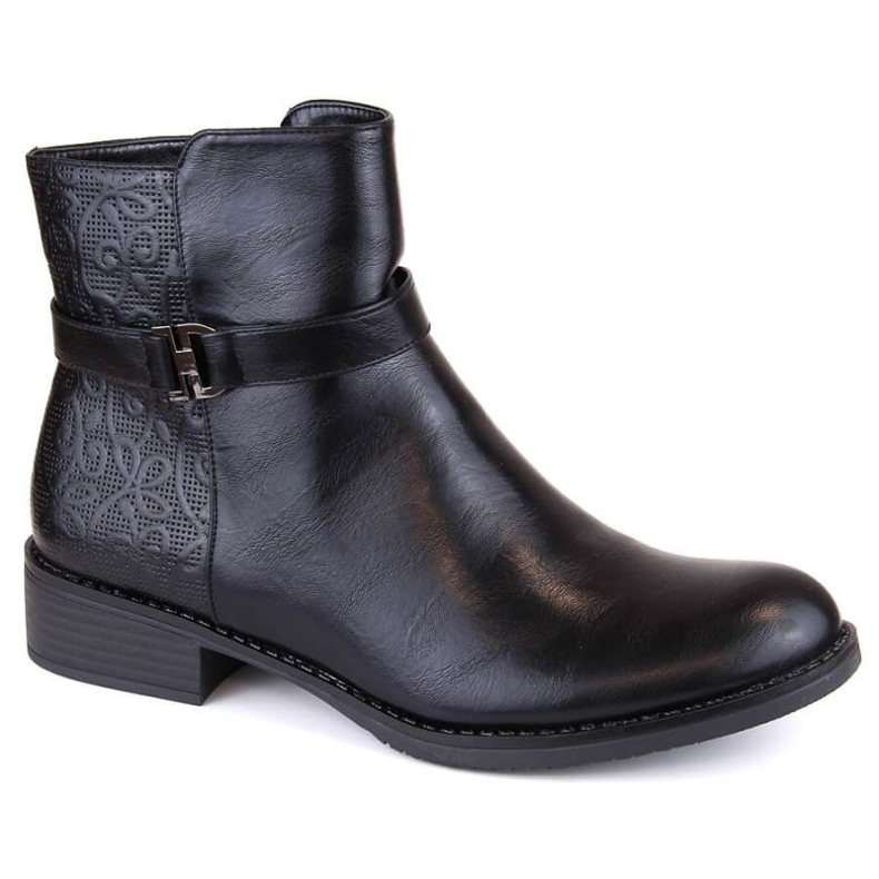 Bottines isolées à talons plats M.Daszyński W SAN25, noir le noir