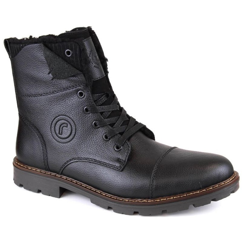 Bottes en cuir isolées avec de la laine Rieker M RKR296A noir le noir