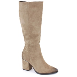 Potocki W WOL190B bottes en daim isolées, beige