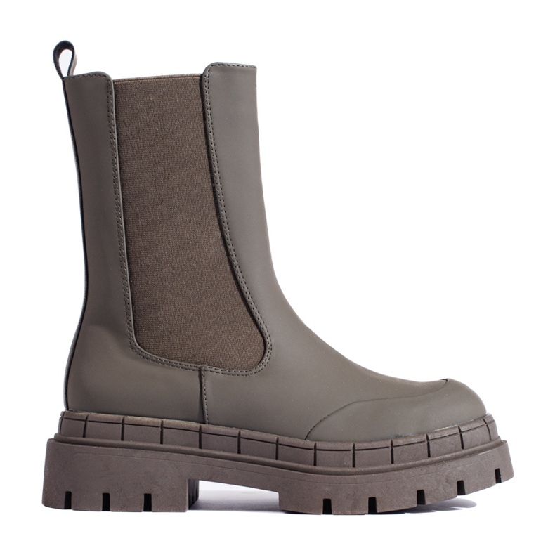 Bottes hautes vert foncé mat avec élastique Shelovet